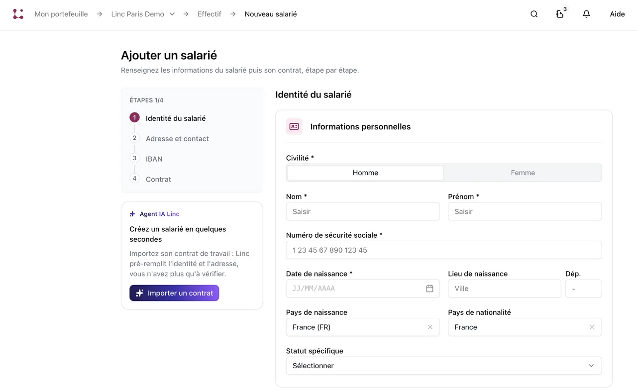Chaque salarié a désormais sa propre page, avec son profil et ses contrats (3/4)