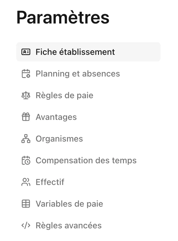 Une interface plus pratique pour les paramètres d'un établissement (1/2)