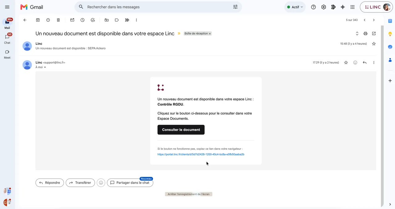 Notifiez vos clients par mail lors de la mise à disposition d'un export (2/2)