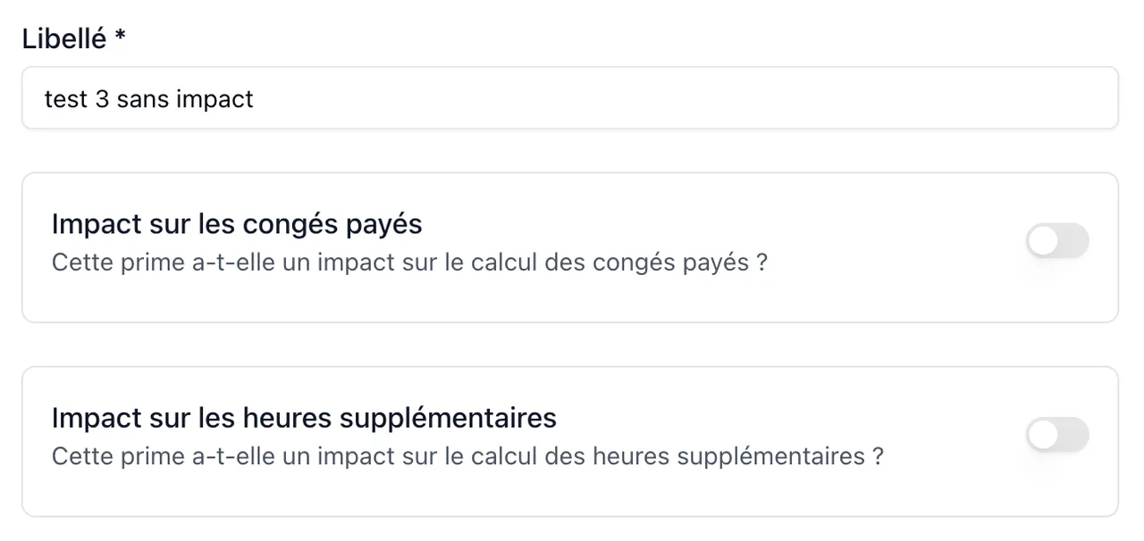 Chaque prime personnalisée apparaît désormais sur sa propre ligne du bulletin (2/3)