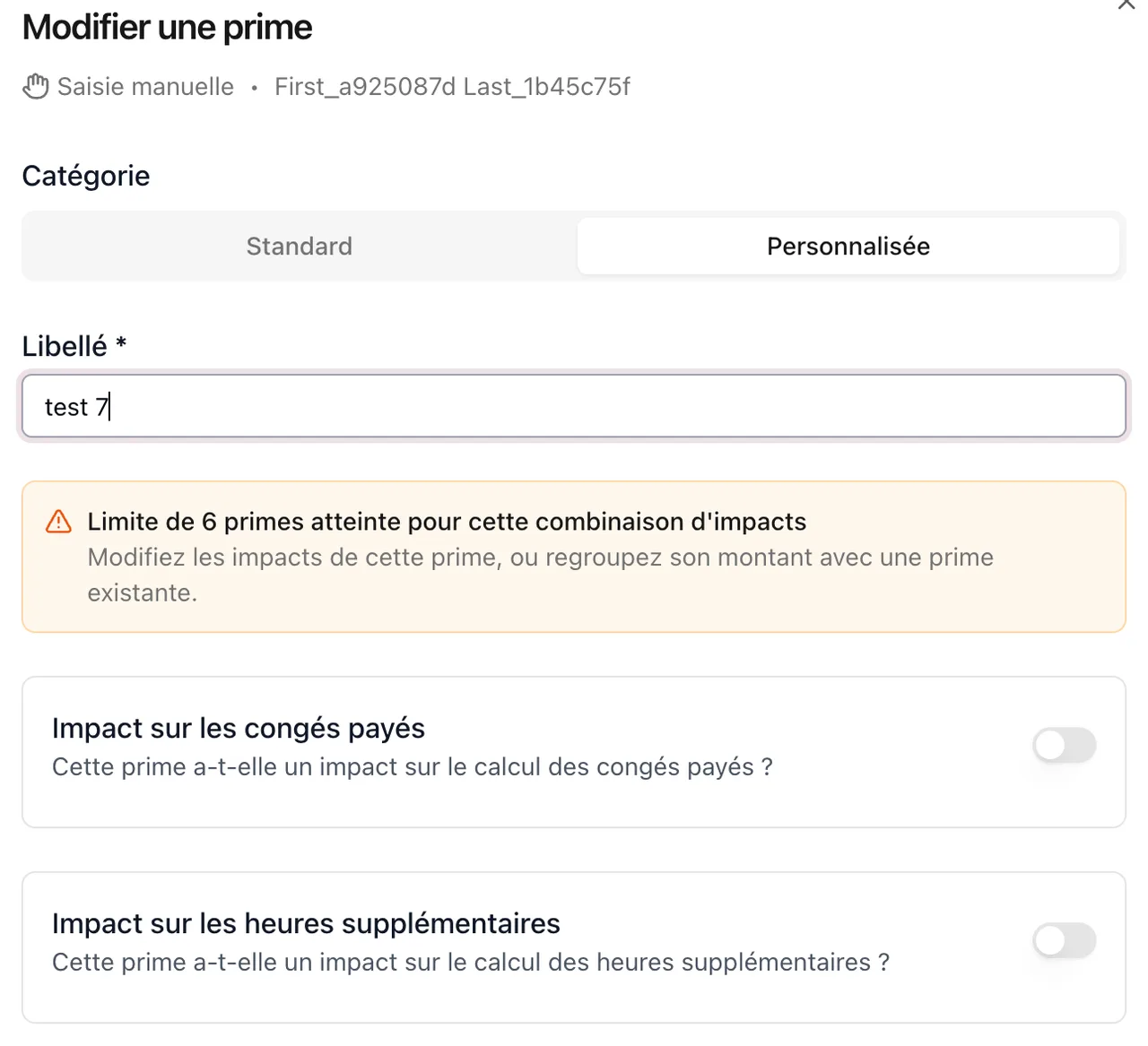Chaque prime personnalisée apparaît désormais sur sa propre ligne du bulletin (3/3)