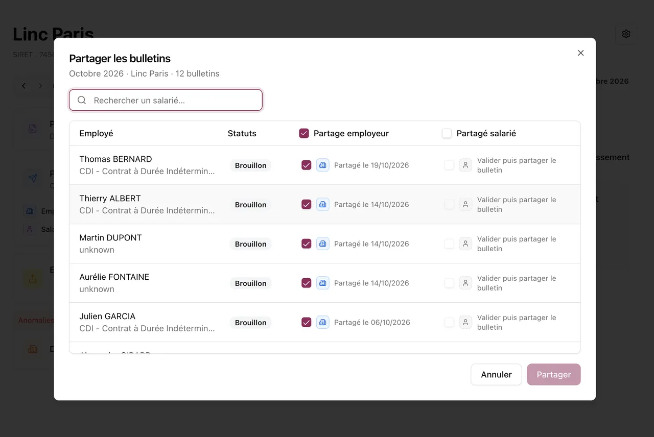 Simplification des statuts de bulletins : "validez" un bulletin quand il est prêt, "partagez-le" quand vous le décidez (4/8)