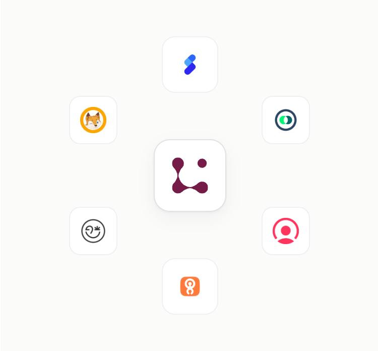 Linc au centre de son écosystème d'intégrations, entouré de six outils connectés : Skello, Pennylane, Factorial, Lucca, Eurecia et BoondManager.